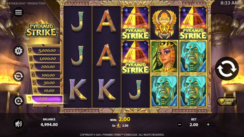 Pyramid Strike slot screen 3