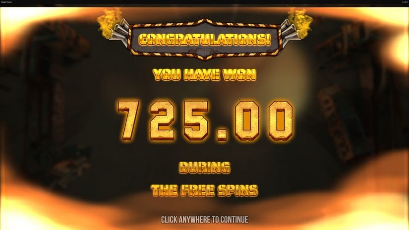 Mad Cars slot screen 7