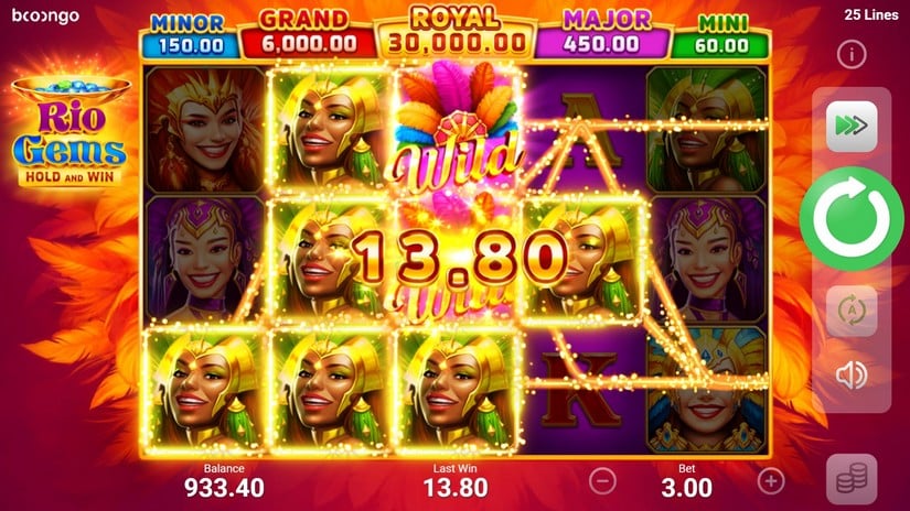 Rio Gems slot screen 4