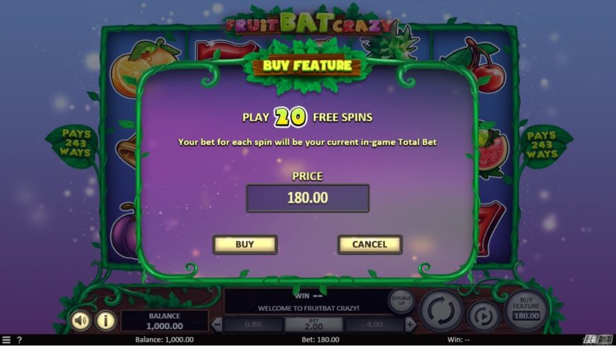 Fruit Bat Crazy slot screen 3