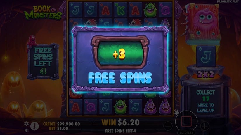 Book of Monsters slot screen 6