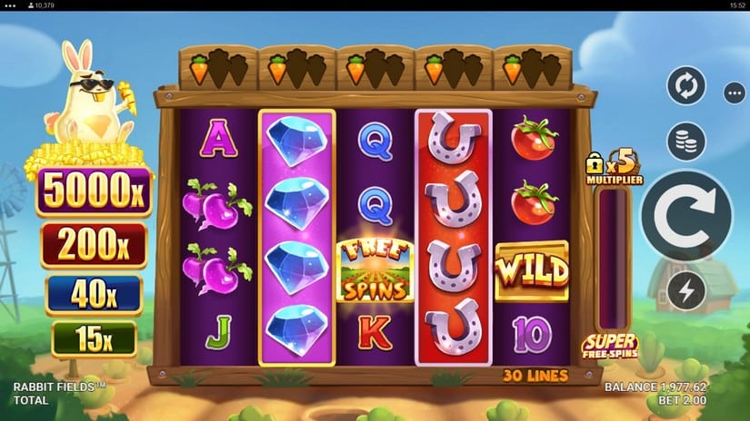 Rabbit Fields slot screen 4