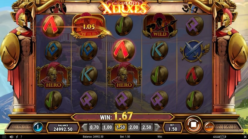 Undefeated Xerxes slot screen 2