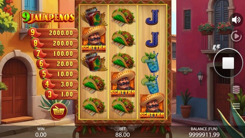 9 Jalapenos slot screen 2