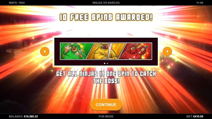 Ninjaz vs Narcos slot screen 4