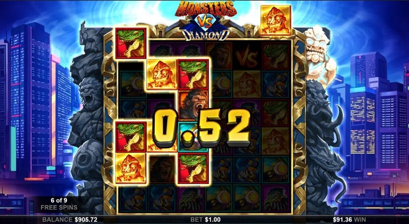 Monsters Vs Diamonds slot screen 6