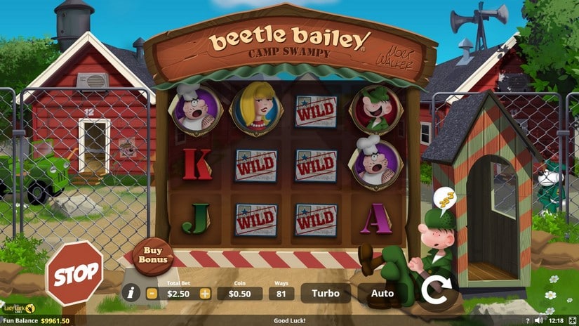 Beetle Bailey slot screen 3