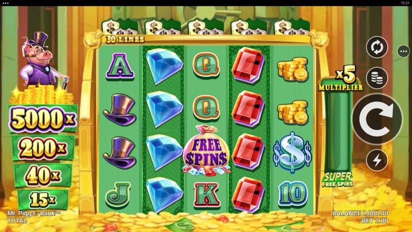 Mr. Pigg E. Bank slot screen 1