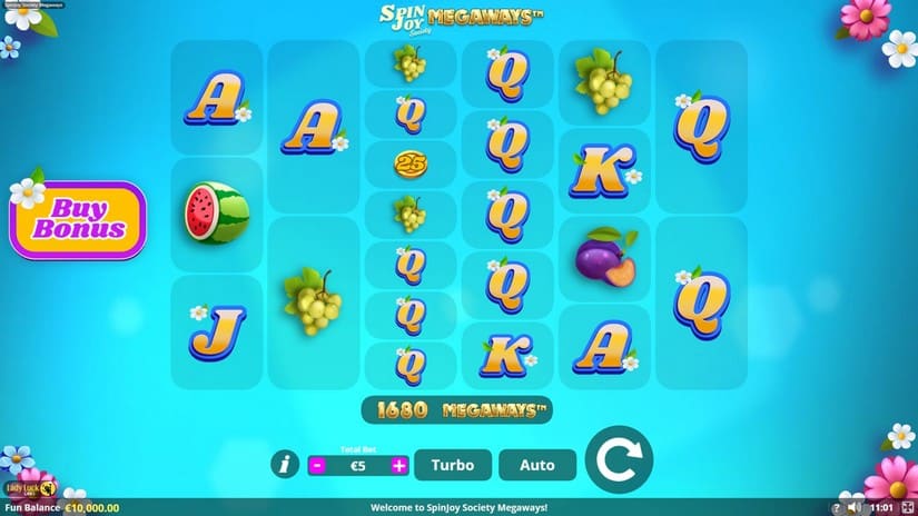 Spinjoy Society Megaways slot screen 1