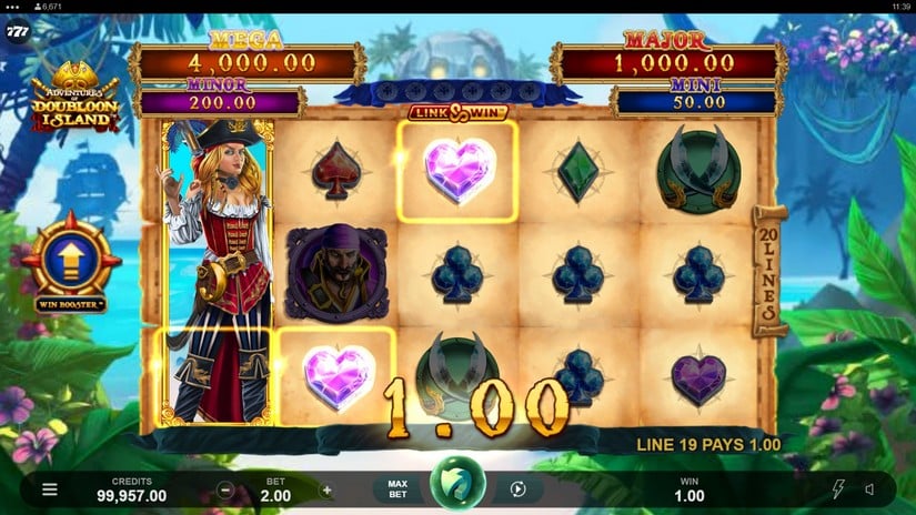 Adventures of Dubloon Island slot screen 4