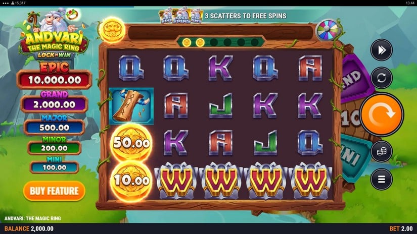 Andvari: The Magic Ring slot screen 1
