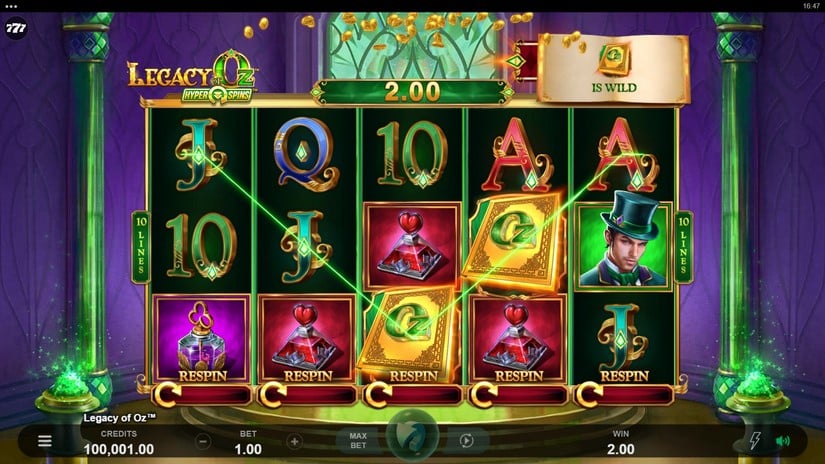 Legacy of Oz slot screen 2