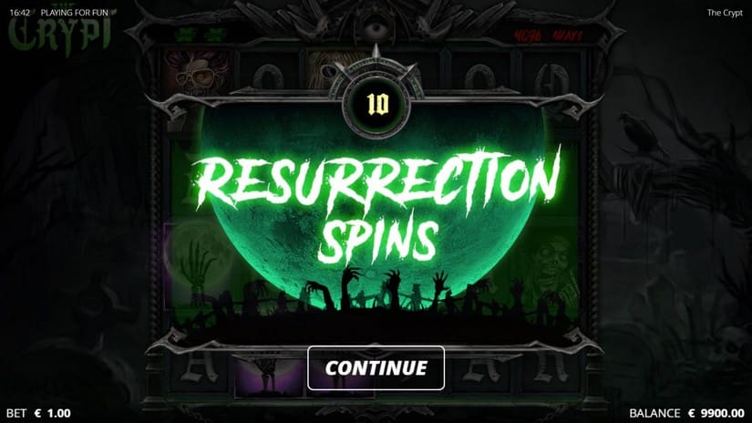 The Crypt slot screen 3