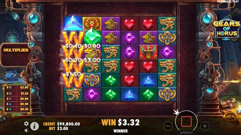 Gears of Horus slot screen 4