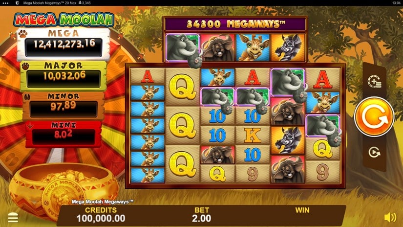 Mega Moolah Megaways slot screen 1