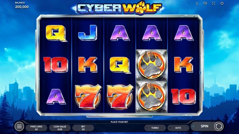 Cyber Wolf slot screen 1