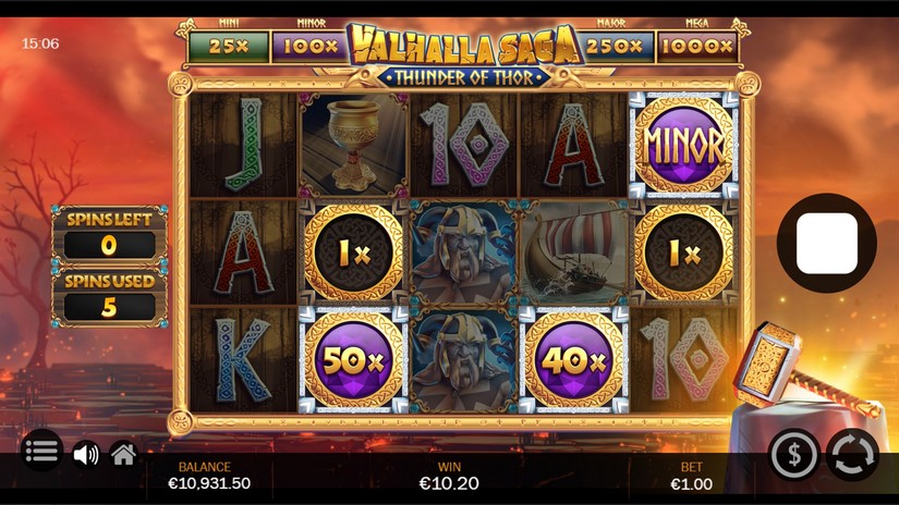 Valhalla Saga Thunder of Thor slot screen 5