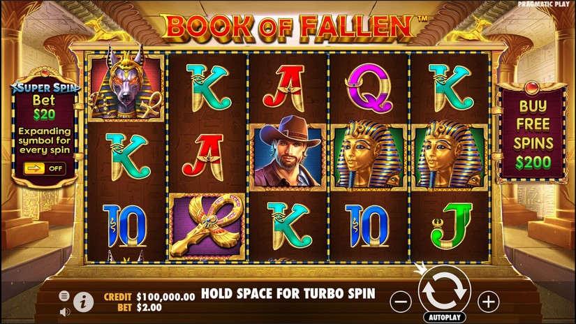 Book of Fallen slot screen 1