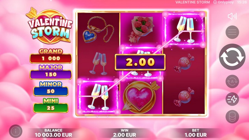 Valentine Storm slot screen 3
