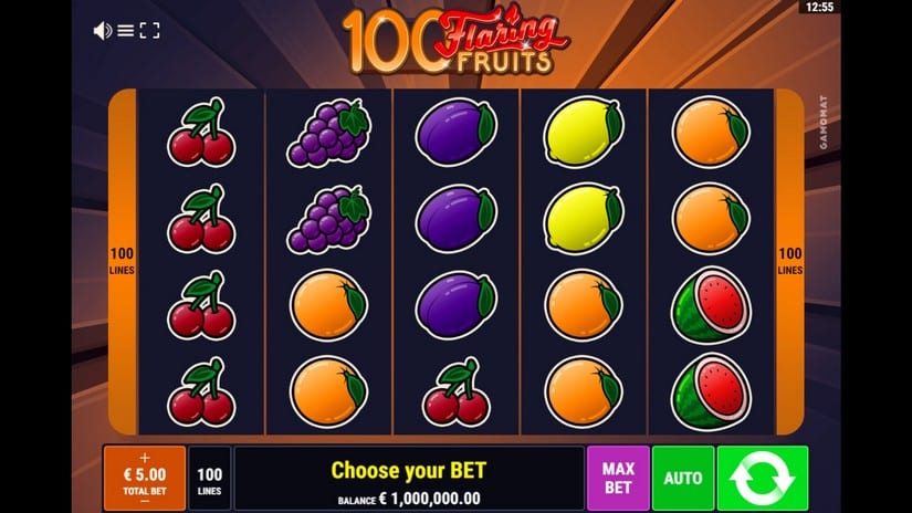 100 Flaring Fruits slot screen 1