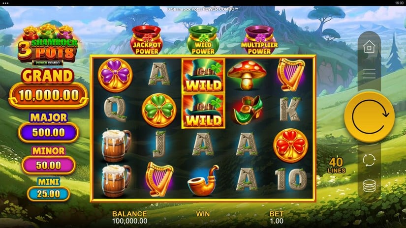 3 Shamrock Pots: Power Combo slot screen 1