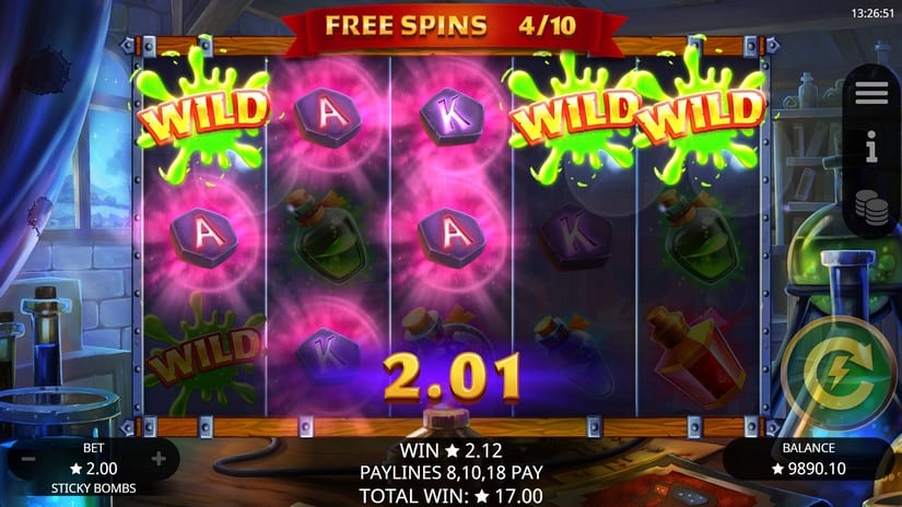 Sticky Bombs slot screen 5