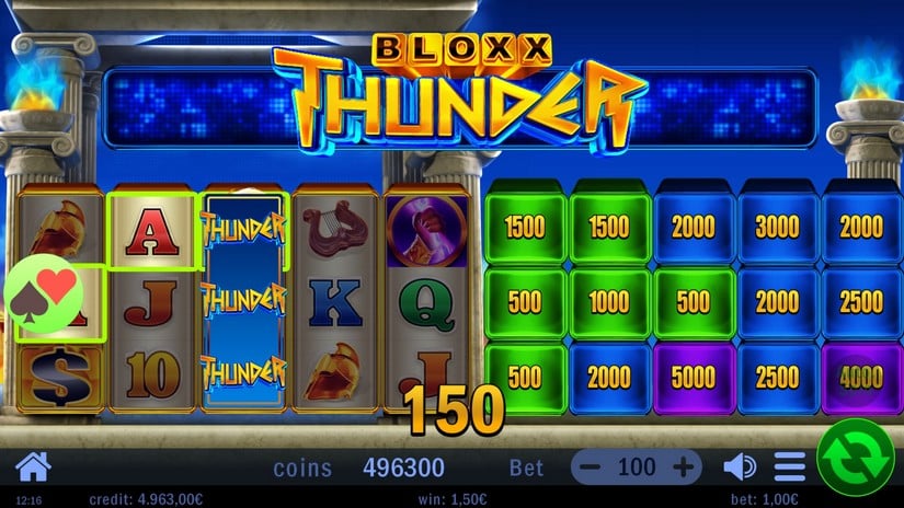 Bloxx Thunder slot screen 4