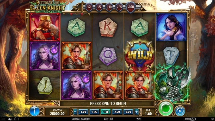 Return of the Green Knight slot screen 1