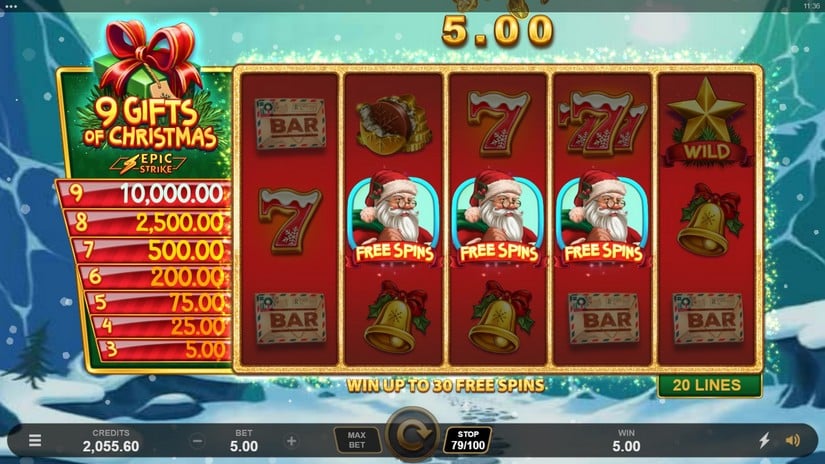 9 Gifts of Christmas slot screen 5