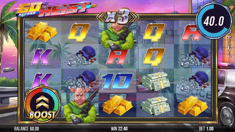 60 Second Heist slot screen 1