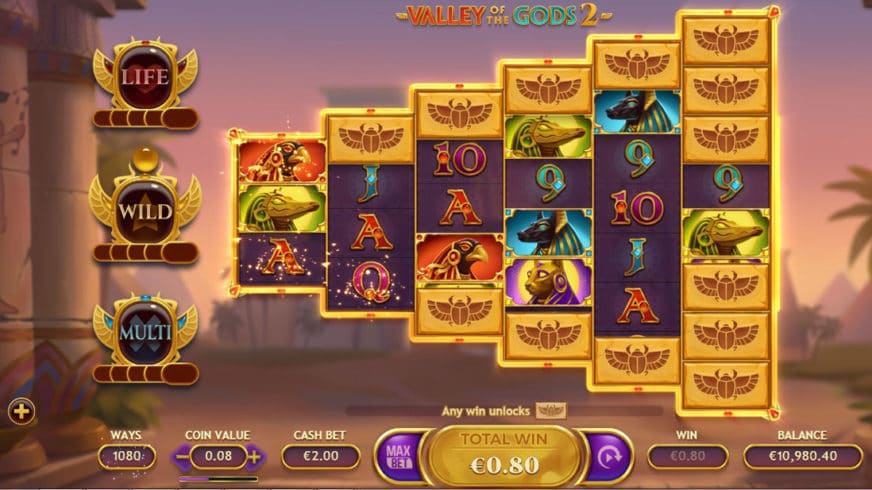 Valley of the Gods 2 slot screen 2