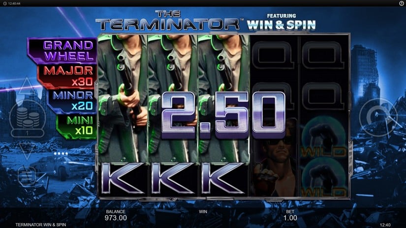 The Terminator Win & Spin slot screen 3