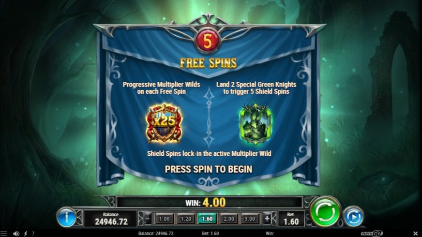 The Green Knight slot screen 4