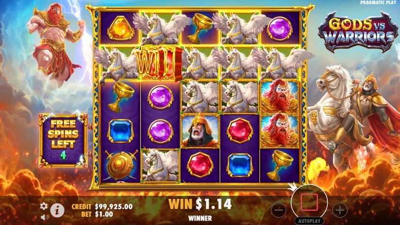 Gods vs Warriors slot screen 4