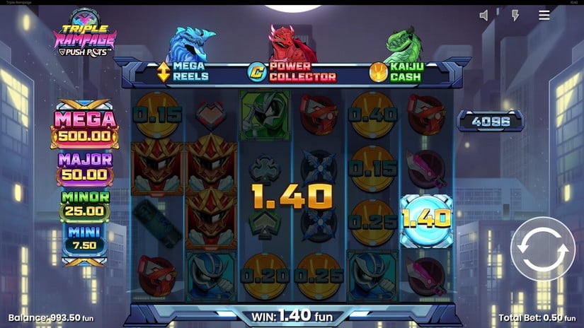 Triple Rampage slot screen 2