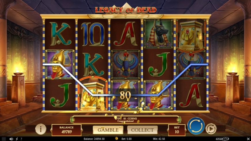Legacy of Dead slot screen 2