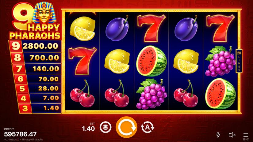 9 Happy Pharaohs slot screen 2