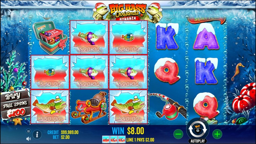 Christmas Big Bass Bonanza slot screen 2