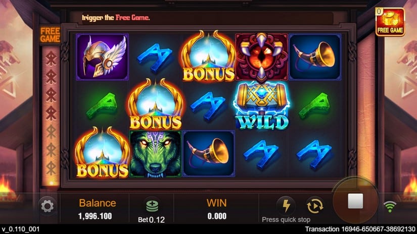 Thor X slot screen 2