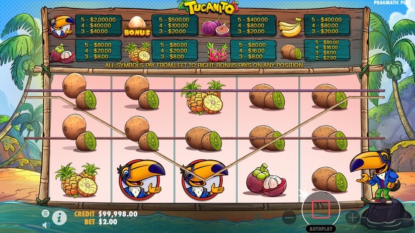 Tucanito slot screen 2