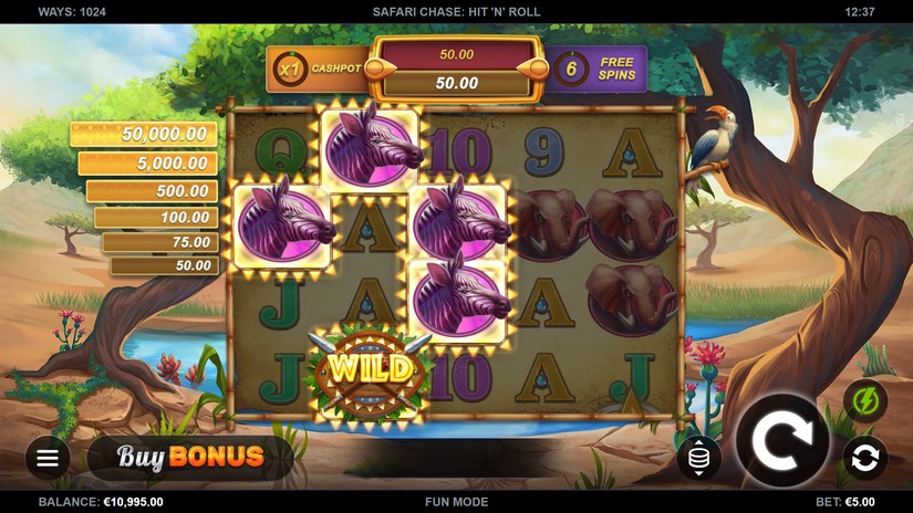 Safari Chase Hit ‘n’ Roll slot screen 2