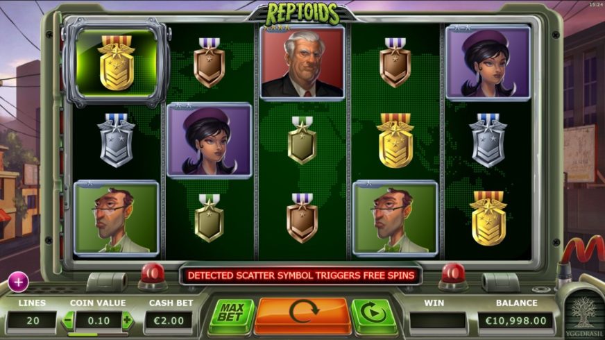 Reptoids slot screen 1