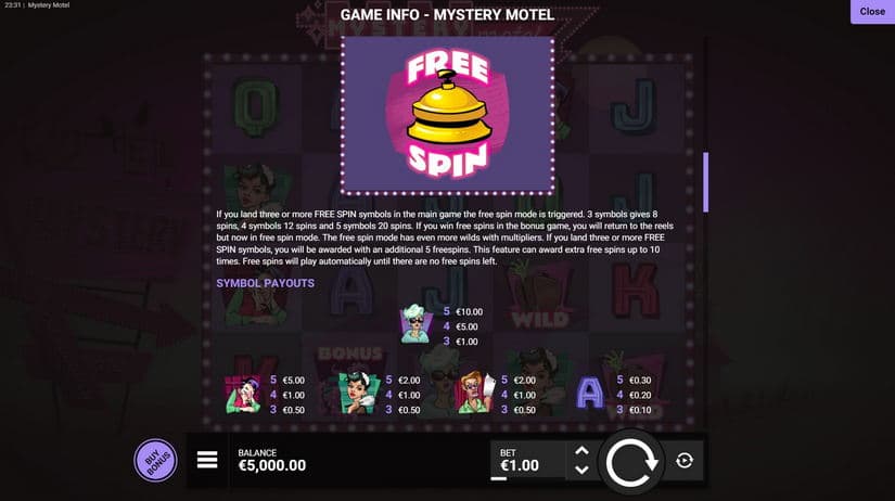 Mystery Motel slot screen 4