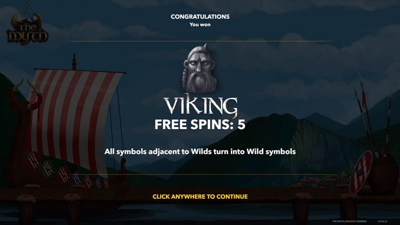 The Myth slot screen 2