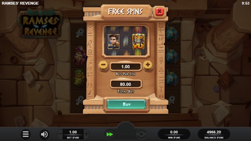 Ramses Revenge slot screen 3