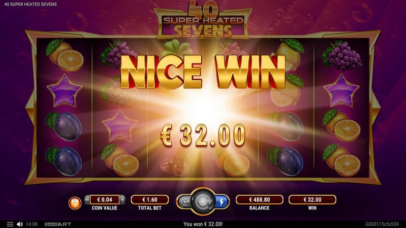 40 Super Heated Sevens slot screen 2
