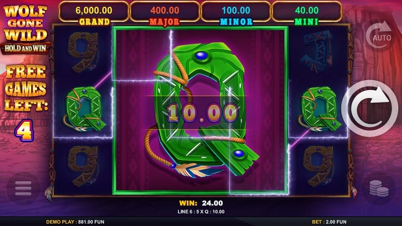 Wolf Gone Wild Hold And Win slot screen 3