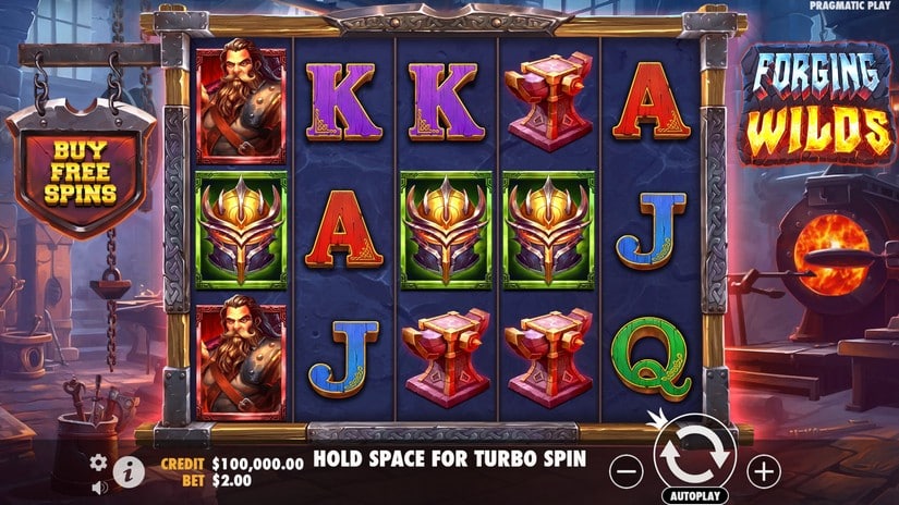 Forging Wilds slot screen 1