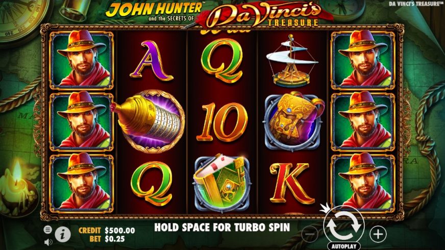 John Hunter Da Vinci’s Treasure slot screen 1