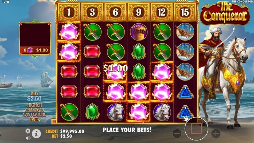 The Conqueror slot screen 2